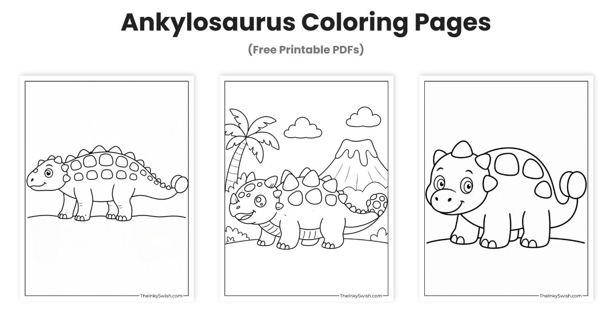 Ankylosaurus Coloring Pages (Free Printable PDFs)
