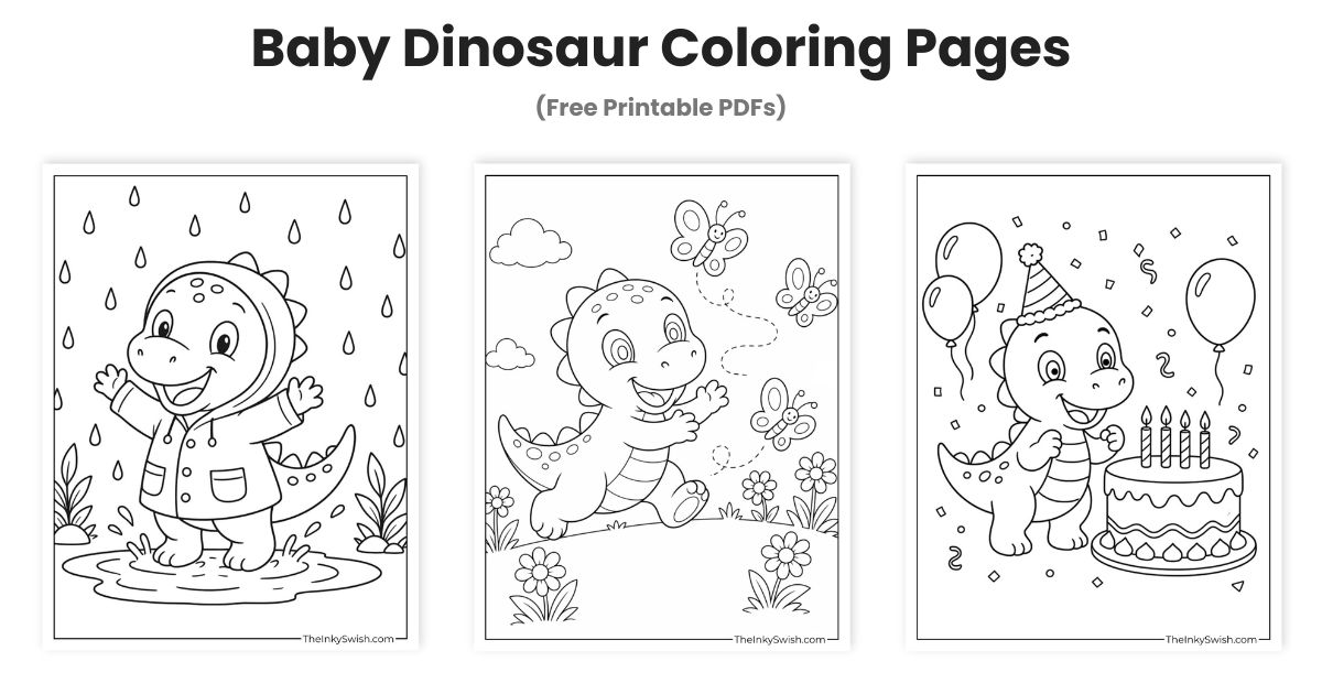 Baby Dinosaur Coloring Pages (Free Printable PDFs)