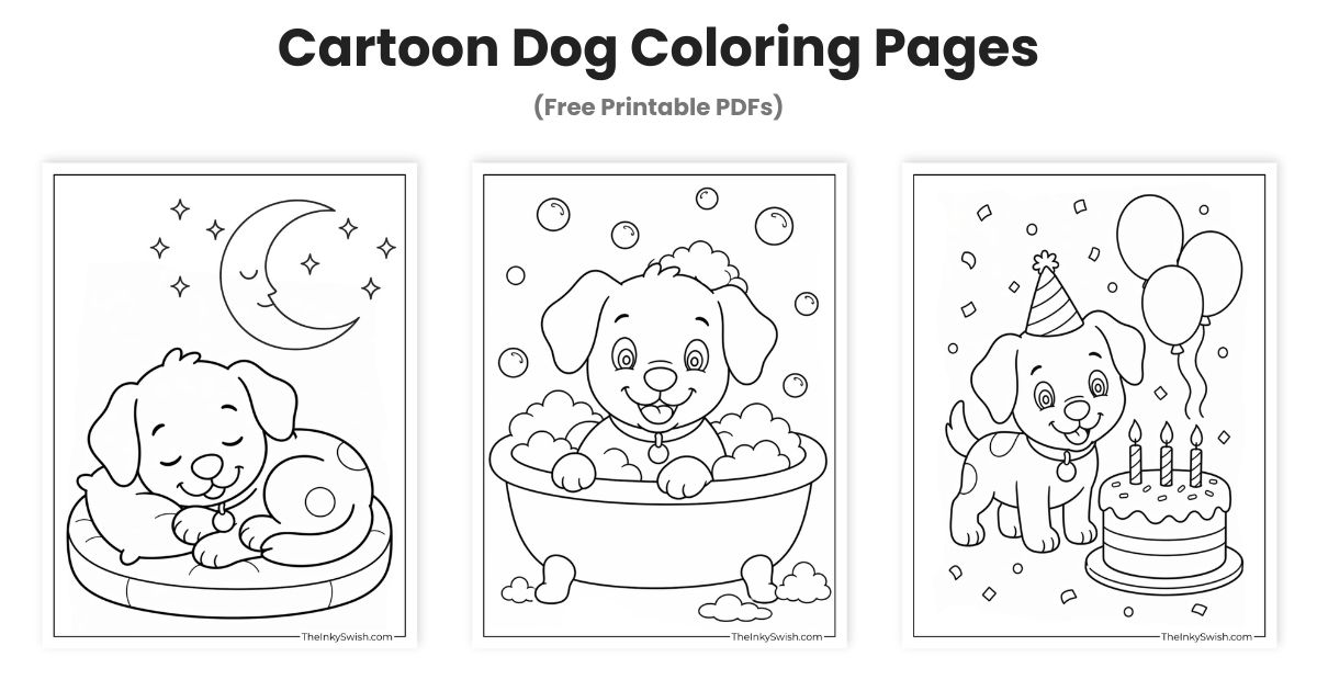 Cartoon Dog Coloring Pages (Free Printable PDFs)