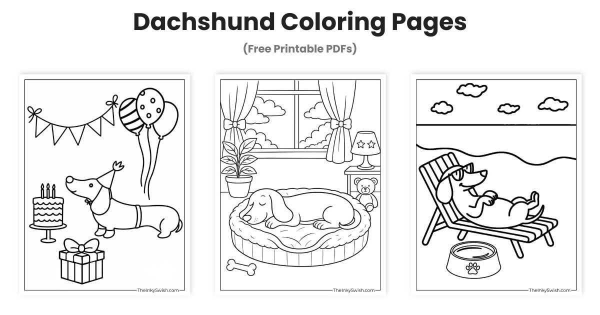 Dachshund Coloring Pages (Free Printable PDFs)