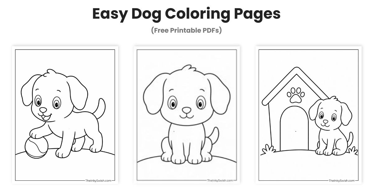 Easy Dog Coloring Pages (Free Printable PDFs)