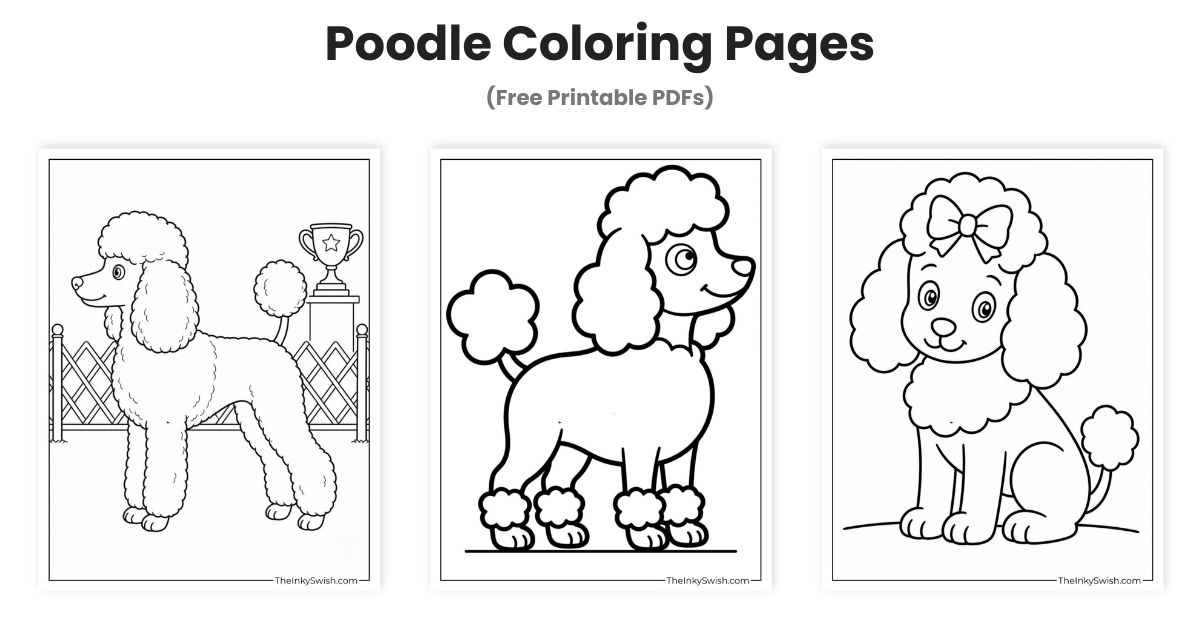 Poodle Coloring Pages (Free Printable PDFs)